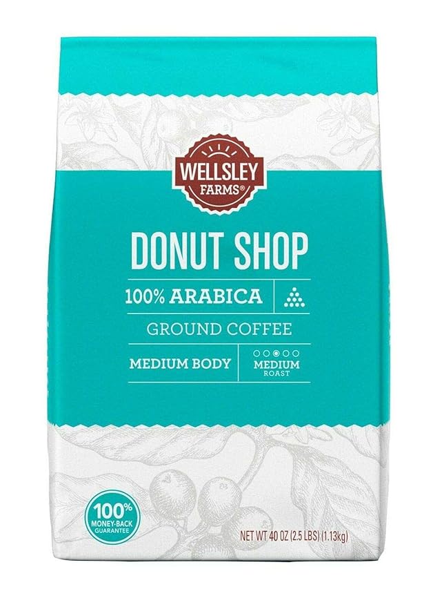 Wellsley Farms DONUT SHOP 100% Arabica Medium roast GROUND coffee