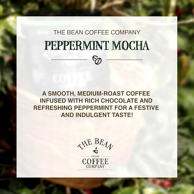 The Bean Organic Coffee Company Peppermint Mocha Medium Roast Ground Coffee 5-Pound BagCafé molido tostado organico