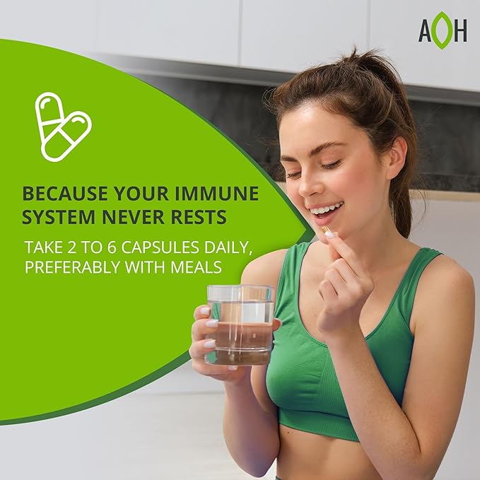 ADAPTOHEAL Immuneheal – Adaptogen Immune System Booster Supplement with Schisandra Chinensis Ginseng and Mushroom Extract (180 Capsules)