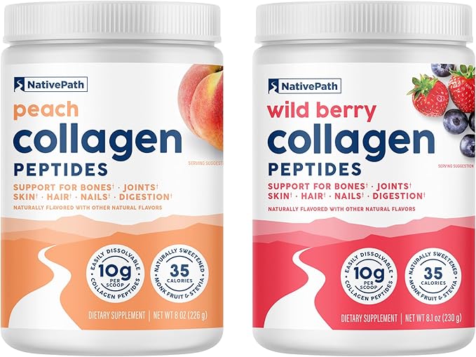 NativePath Peach and Wild Berry Collagen Peptides Bundle