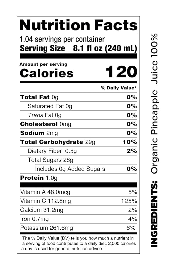 Pomona Organic Juices Pure Pineapple Juice 8.4 Ounce Bottle (Pack of 12) Cold Pressed Organic Juice Non-GMO No Sugar Added Not from Concentrate Gluten Free Kosher Certified Preservative Free