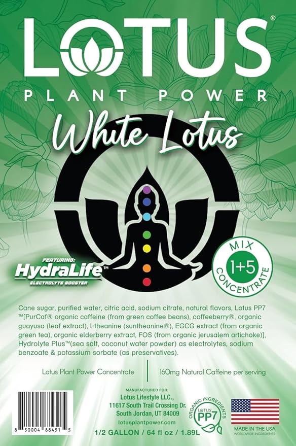 Lotus Energy Drink Concentrate 64 fl oz (White &amp Blue) Pack of 2