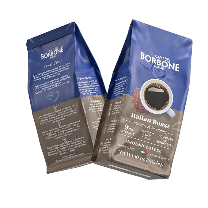 Caffè Borbone Italian Roast Blend Medium Roast Ground Coffee 10 oz bag (6 Pack)