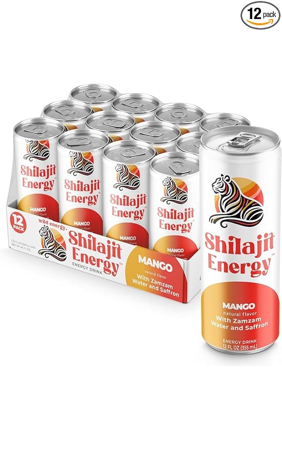 Energy Drink Natural Ingredients USA made Pack of 12 cans
