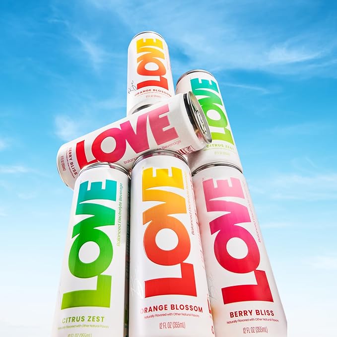 Be LOVE Lightly Flavored Electrolyte Beverage with Magnesium Potassium &amp Sodium - Purified Still Beverage for Daily Hydration Exercise Work &amp Wellness- Zero Sugar Gluten Free (Berry Bliss