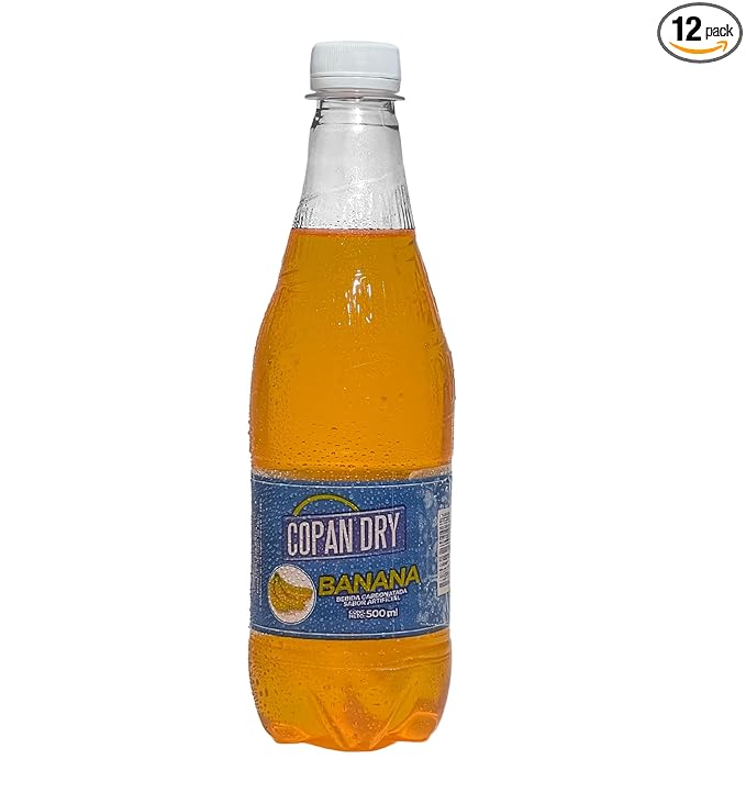 Copandry Sabor Banana artifical 500 ml – Bebida Carbonatada Pack 12 botellas