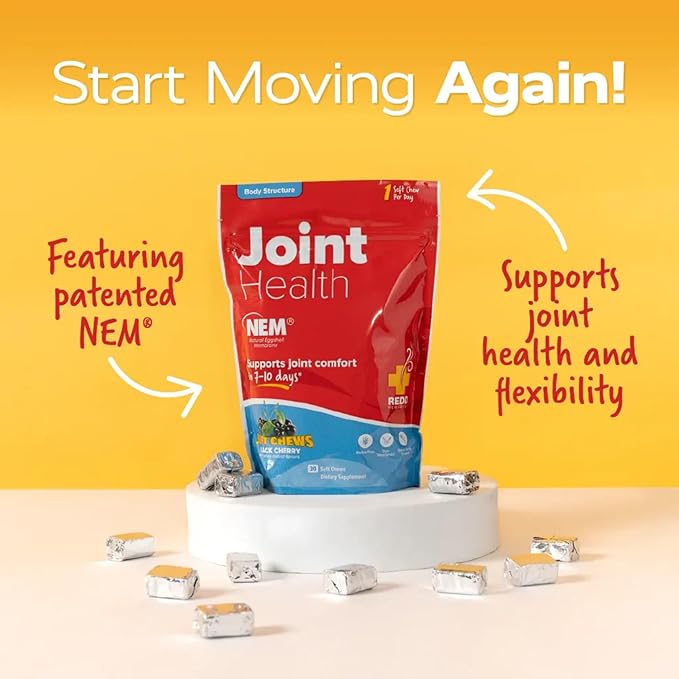 Redd Remedies Joint Health Original Helps Strengthen Connective Tissue and Cartilage Black Cherry Flavor 30 Soft Chews