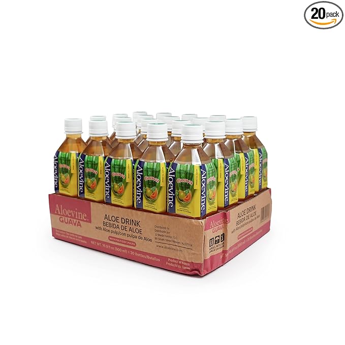 Aloevine Aloe Vera Drink (Guava 16.9 oz 20 Pack)
