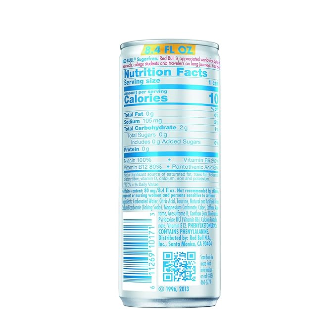 Red Bull Sugar Free Energy Drink 8.4 Fl Oz 24 Cans (Pack of 2)