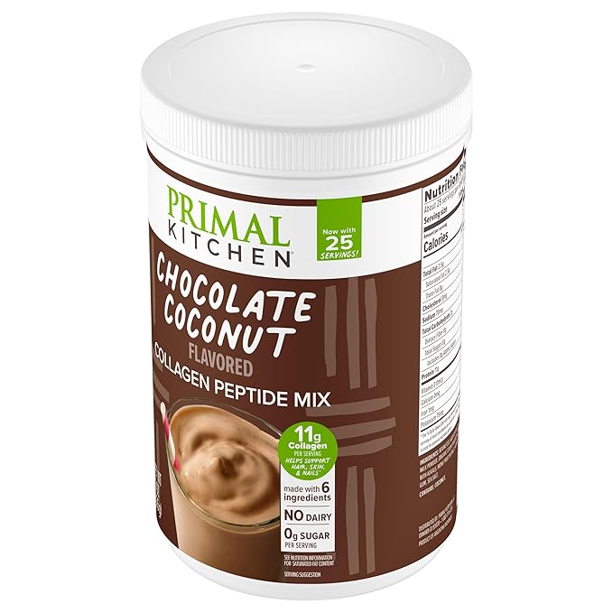 Primal Kitchen Chocolate Collagen Fuel® Drink Mix Chocolate Coconut Collagen Peptides No Dairy or Artificial Sweeteners 15 Ounces