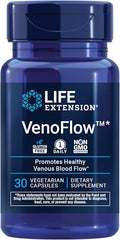 Life Extension VenoFlow™ nattokinase Enzyme French Maritime Pine bark Extract Supports Healthy Vascular Function arm and Leg Circulation Gluten Free Non-GMO Vegetarian 1-Daily 30 Capsules