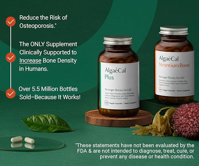 ALGAECAL Bone Builder Vitamin D3 &amp Collagen Bundle – Collagen with Verisol Fortibone Fortigel + Vitamin ADEK + Plant-Based Calcium Strontium Magnesium &amp 16 Nutrients for Beauty &amp Bone