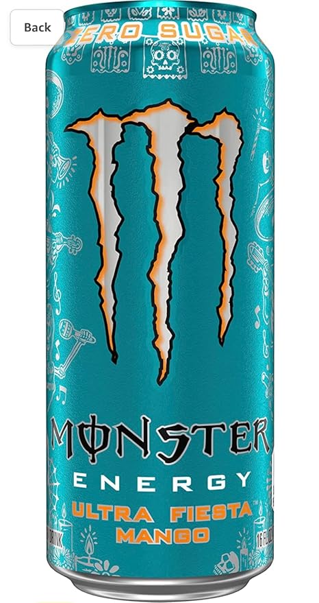 Monster Energy Drink Zero Ultra Variety - Paradise Watermelon Rosa Fiesta 16 ounce (Pack of 16) and Stinger Pomegranate Passionfruit Chews