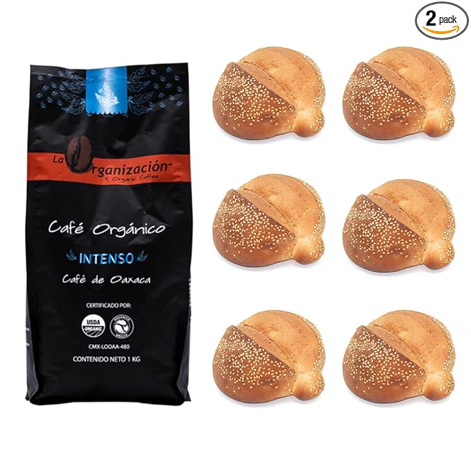 1 kg de café orgánico molido oaxaqueño + 20 panes amarillos medianos/Productos Oaxaqueños