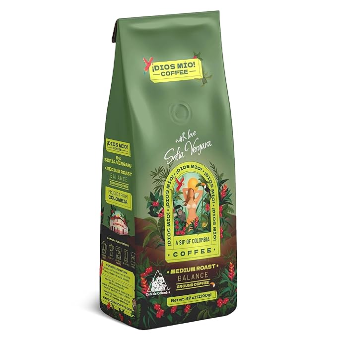 Dios Mio Coffee by Sofia Vergara Medium Roast Ground Premium Colombian Coffee 42 Ounce Bag