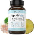 Zen Nutrients PeptideVite GLP-1 Support Vitamin for Gut Health with Probiotics Bromelain Chromium Picolinate &amp Organic Ginger (60 Capsules)