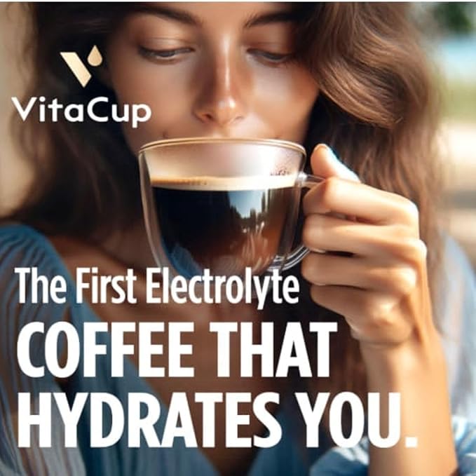 VitaCup Hydration Coffee Pods Coffee That Hydrates You w/Electrolytes Coconut Water Pink Himalayan Salt Magnesium Medium Roast Single Serve Pod compatible with Keurig K-Cup Brewers 36Ct