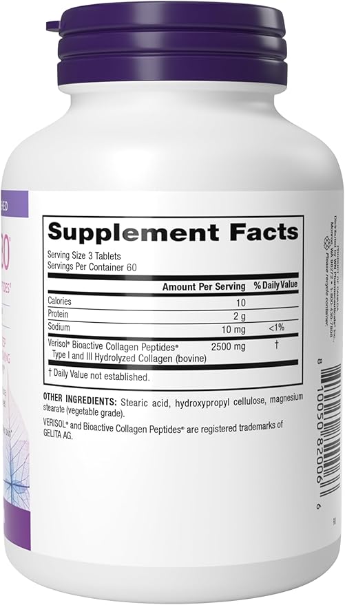 Webber Naturals Collagen30 Anti-Wrinkle 2500mg of Bioactive Collagen Peptides Per Serving (3 Tablets) 180 Tablets Helps Reduce Deep Wrinkles Fine Lines Non GMO Dairy Gluten Free