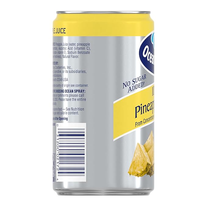 Ocean Spray 100% Pineapple Juice 7.2 oz Cans (Pack of 24)