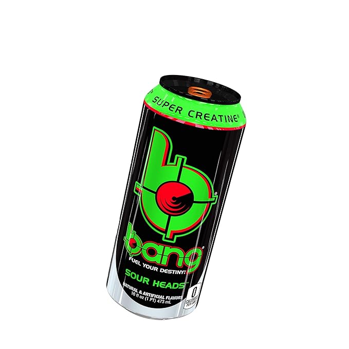 Bang Energy Sour Heads Sugar-Free Energy Drink 16-Ounce | Pack of 12