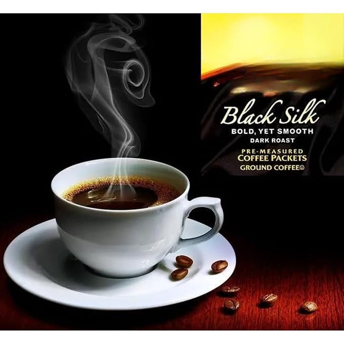 Black Silk Dark Roast Ground Coffee Extra Strong Smooth &amp Bold Flavor 100% Pure 40.3 oz 2 Pack