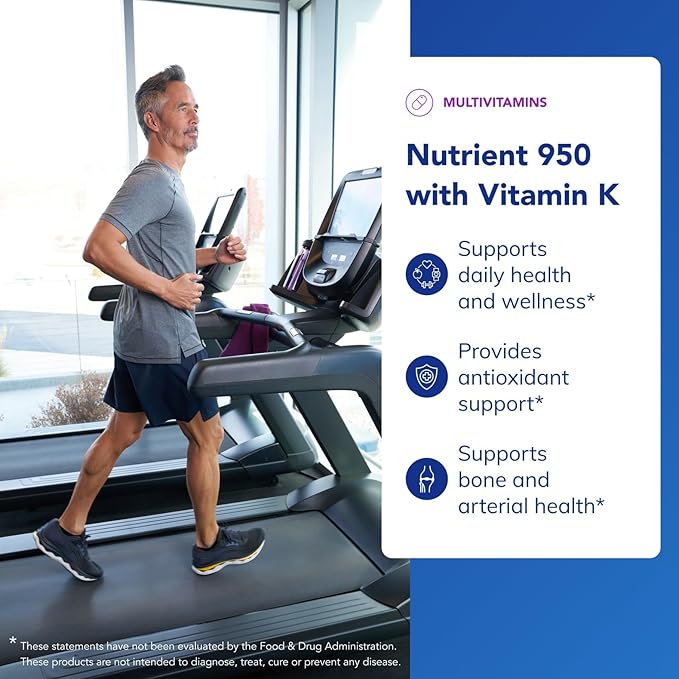 Pure Encapsulations Nutrient 950 with Vitamin K 180's - Multivitamin &amp Mineral Supplement - Bone &amp Arterial Support* - Optimal Absorption - Gluten Free &amp Non-GMO - 180 Capsules