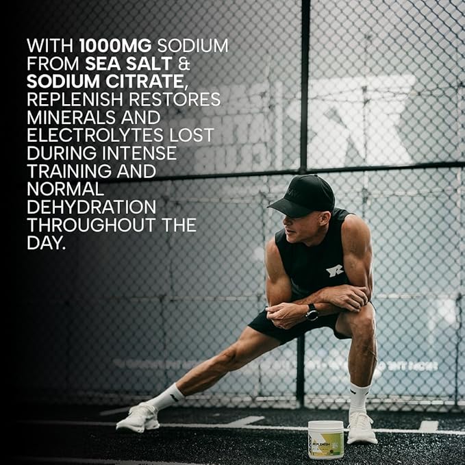 RAW Replenish Premium Electrolytes Powder Recovery Formula Lemon Lime (60 Servings) - Flavored Electrolyte Drink Mix Supplement for Hydration Replenishment Endurance &amp Performance Workouts