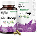 Wild &amp Organic Skullcap Herb Capsules 1200 mg - Calming Skullcap Supplement - 120 Capsules - Scutellaria Lateriflora Leaf Extract - 2-Month Supply - Vegan No Fillers Non-GMO