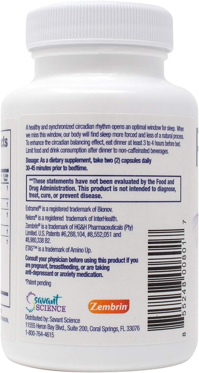 RestoreZ Stay Asleep (60 Capsules) Natural Sleep Supplement - Maintain Long Restful Sleep Throughout The Night - Non-Habit Forming Sleep Aid