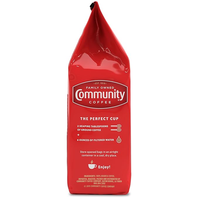 Community Coffee Signature Blend Whole Bean Coffee Dark Roast 12 oz Bag (Pack of 6)