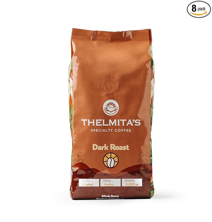 6 lbs — Dark Roast — 8 Bags — Dark Roast Honduran Coffee Whole Bean — Single Origin Single Estate Specialty Beans — Intense Flavor with Rich Creamy Nutty Smooth Chocolate Notes and Low-Acid — Fr