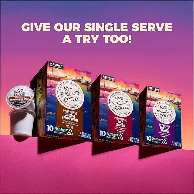 New England Coffee Ground Coffee Bold Decision Dark Roast 10oz Bag (Pack of 3)
