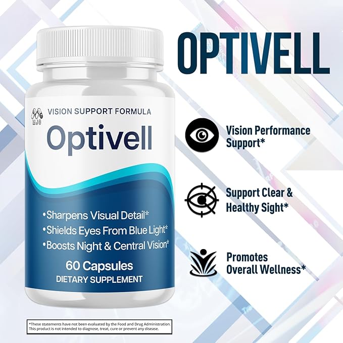 (3 Pack) Optivell Eye Capsules Official Optivell Eye Vitamin Pills with All Natural Ingredients Advanced Vision Formula Supplement Pills Supporting Ocular Health &amp Wellness Naturally (180 Capsul