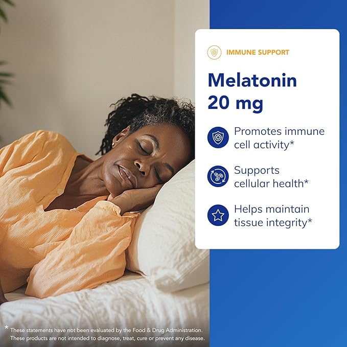 Pure Encapsulations Melatonin 20 mg - Not Intended for Sleep Support - for Immune System &amp Healthy Cells - 99.5% Purity Melatonin - Gluten Free &amp Non-GMO - 60 Capsules