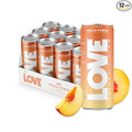 Be LOVE Energy + Flow – 80mg Natural Caffeine L-Theanine &amp Alpha-GPC for Clean Calm Focus – Zero Sugar Low Calorie 100% DV B-Vitamins – Non-GMO Vegan – 12 fl oz (Pack of 12) (Peach Power)