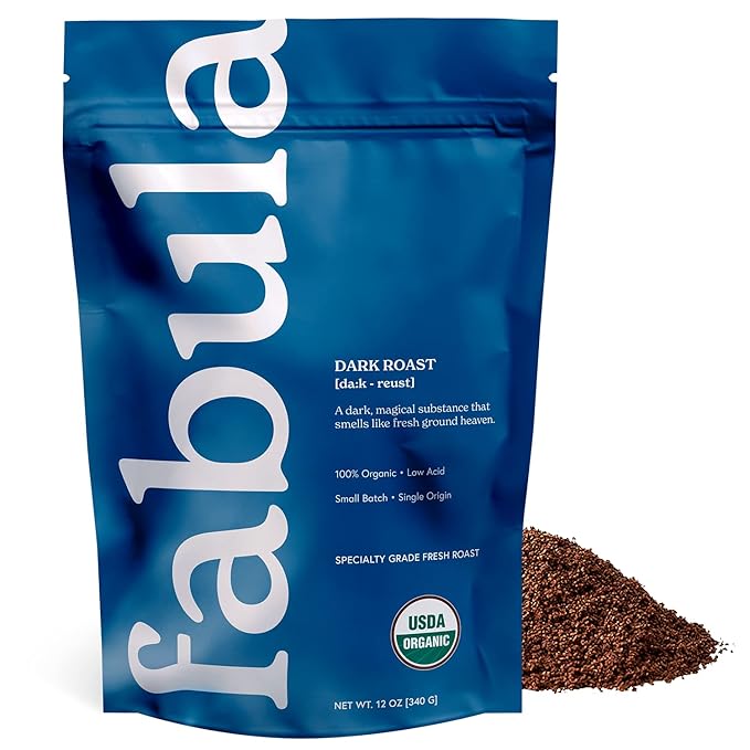 Fabula Organic Coffee Freshly Grounded - Medium and Dark Roast - 2 Bag Bundle