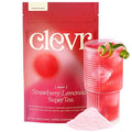 Clevr Strawberry Lemonade Gut Supporting Electrolyte Hydration Mix – GLP-1 Friendly No Added Sugar – Coconut Water with Lemon Juice Trace Minerals &amp Probiotics – Caffeine-Free SuperTea – 18 Serv