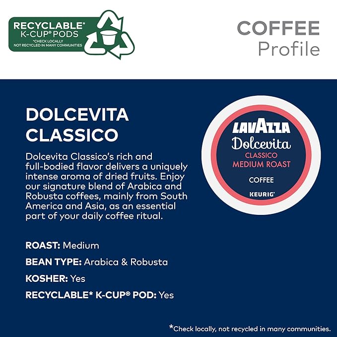 Lavazza Coffee Variety Pack Keurig Single-Serve K-Cup Pods 64 Count
