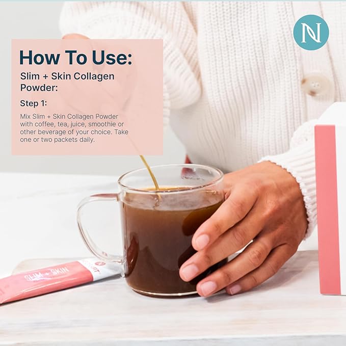 NeoraFit - Slim + Skin Collagen Powder with Marine Collagen Hyaluronic Acid &amp MCTs Supports Skin Hydration Hair &amp Nail Appearance Focus &amp Wellness - 30 Packets