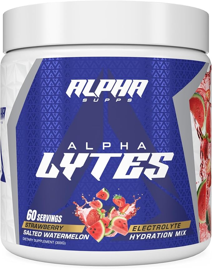 Alpha Lytes - Electrolyte Powder Daily Hydration Drink Mix - Sugar-Free Zero Calorie Instant Formula with Trace Minerals and Antioxidants (60 Servings Salted Watermelon Strawberry)