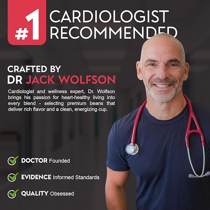 Cardiology Coffee – Whole Bean Coffee – USDA Certified Organic Mold Free 12oz Premium Medium Roast Organic Coffee Beans with Antioxidant Benefits – Perfect for Heart Healthy Lifestyle