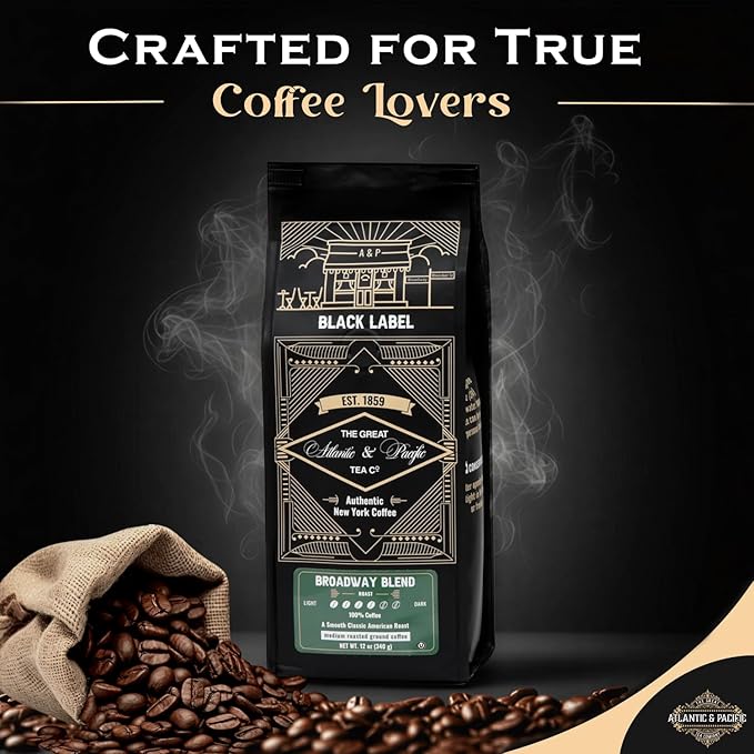 A&ampP Broadway Blend Medium Roast Ground Coffee 12 oz 3 Pack 100% Arabica Smooth Classic Flavor &amp Rich Aroma