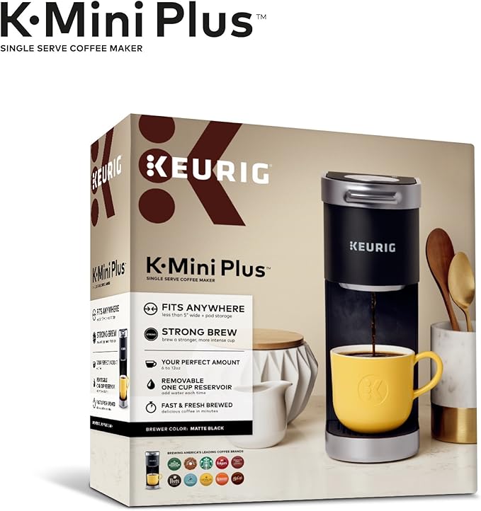 Keurig K-Mini Plus Coffee Maker with McCafé Classic Collection Variety Pack 40 Count K-Cup Pods