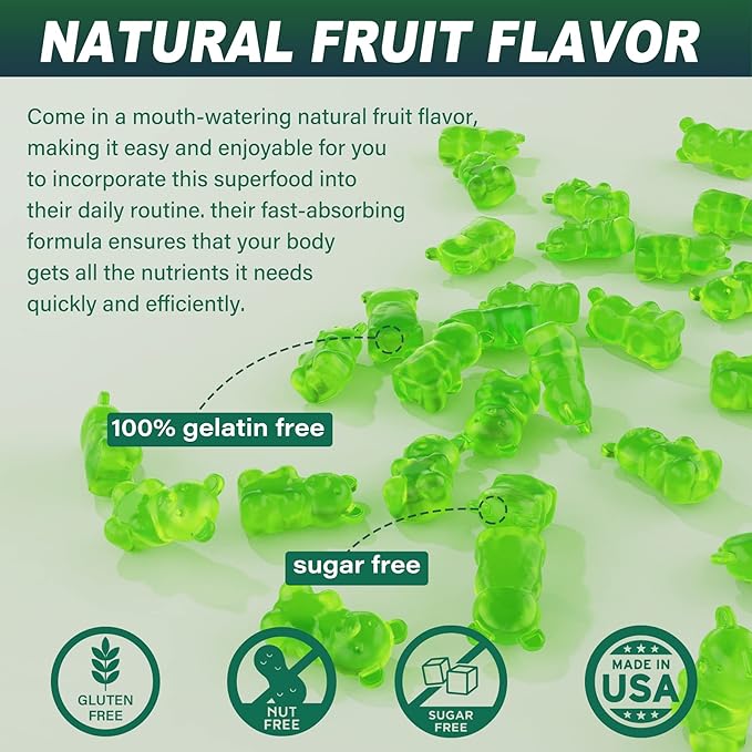 Sea Moss Gummies Sugar-Free Extra Strength Irish Moss Gel Supplement with Iodine Chlorophyll Unfiltered ACV D3 Burdock Root Bladderwrack for Immune Digestive Skin Hair Det❤️x Vegan 2Pack