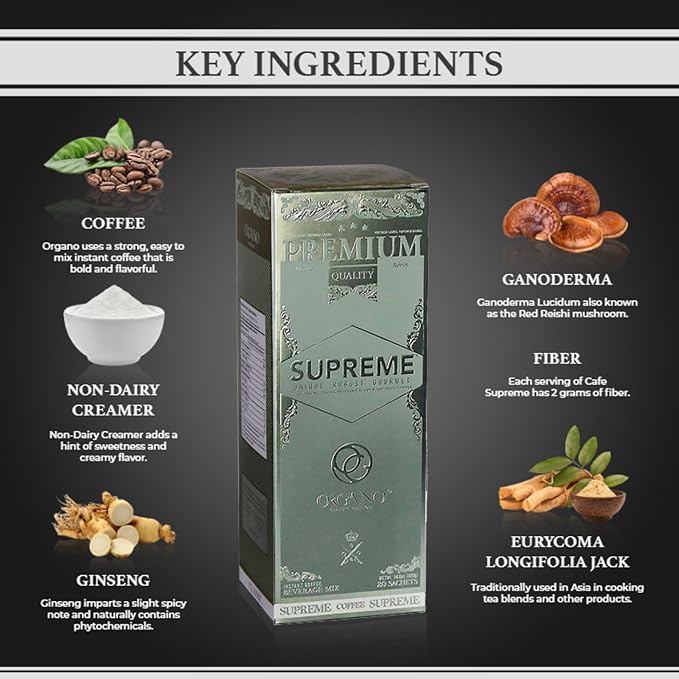 Organo Gold Cafe Supreme 100% Certified Ganoderma Extract Sealed
