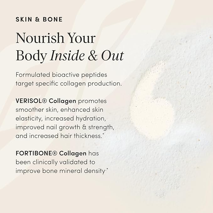 The 'Pause Life Skin &amp Bone Verisol &amp Fortibone Collagen Peptides Powder Formula with Hyaluronic Acid and Vitamin C Gluten Free Supplement Skin Nails &amp Hair Support Unflavored Easy