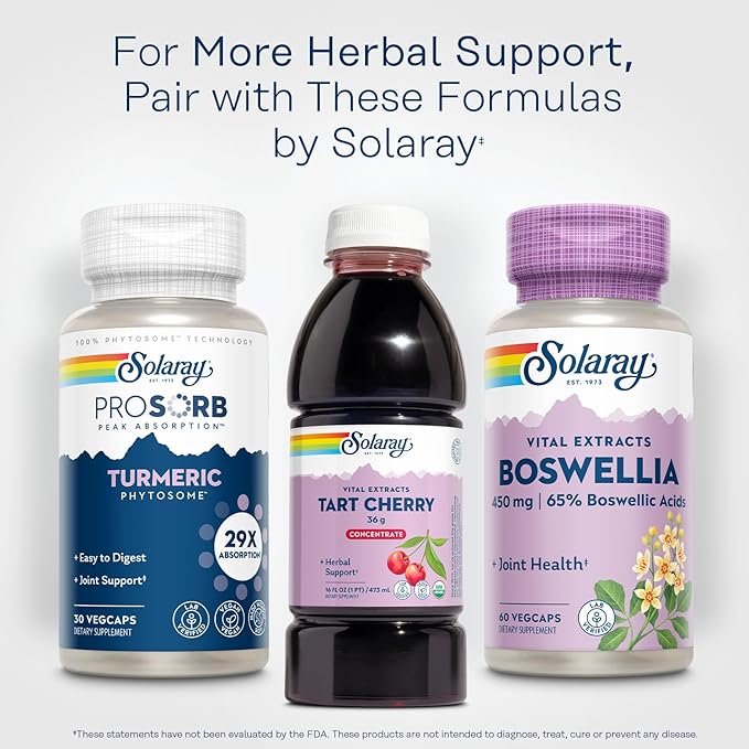Solaray Organic Tart Cherry Juice Concentrate 100% Juice Concentrate from Organic Tart Cherries for Overall Well-Being - Vegan Lab Verified 60-Day Guarantee 15 Servings 16 fl oz
