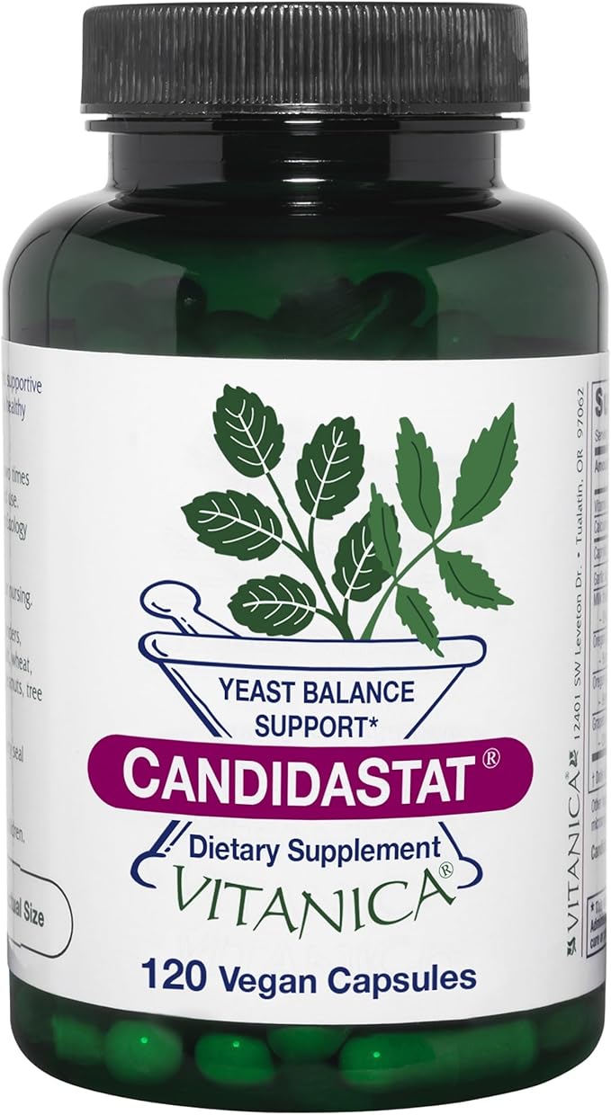 Vitanica Candidastat Yeast Balance Supplement and Support Vegan 120 Capsules