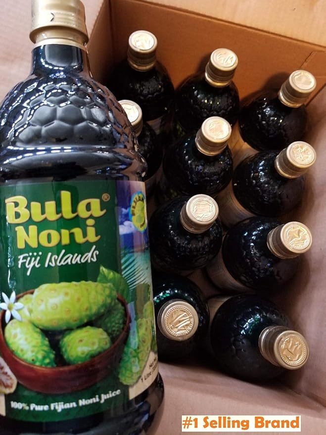 100% NONI Juice - Cold Pressed From FIJI. (12 Pack of 33.8 Oz/ea) Rich in Antioxidant The Original Bula Noni® Juice.