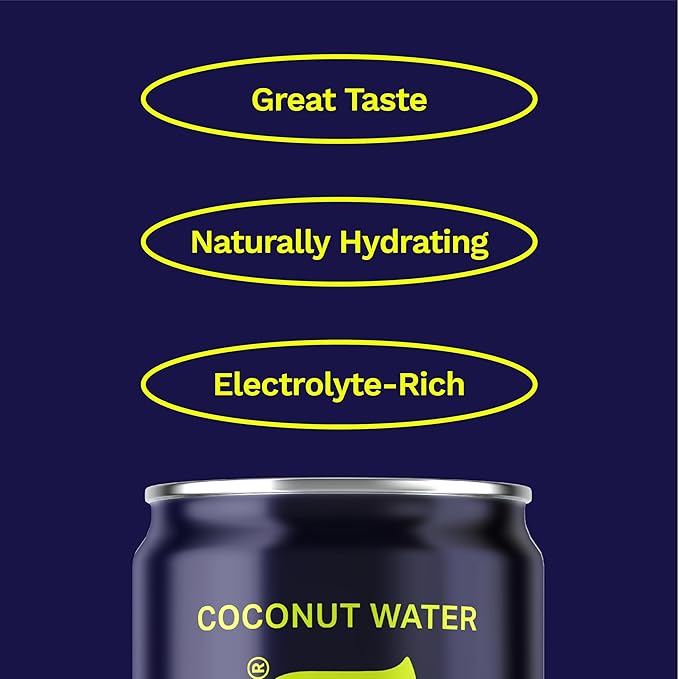 Coaqua Sparkling Coconut Water 12 Pack Natural Electrolytes for Hydration Refreshing Sparkling Electrolyte Drink Pure Coconut Water Not from Concentrate Fat Free 12 Fl Oz Cans